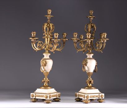 Imposante garniture de cheminée en bronze...