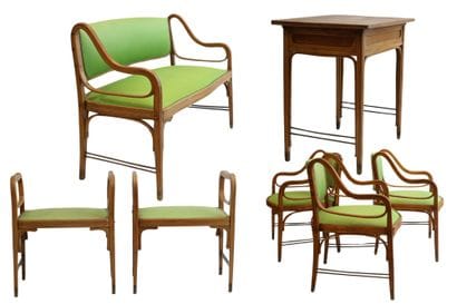 Otto WAGNER (1841-1918) Ensemble de mobilier...