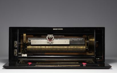 Grande boite à musique à cylindre 12 mélodies...