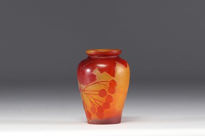 Émile GALLÉ (1846-1904) Petit vase en verre...