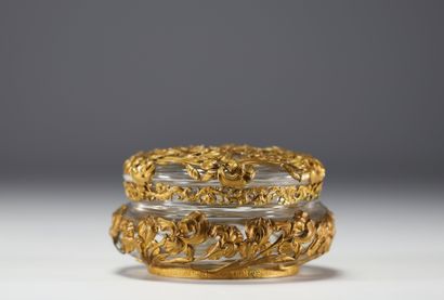 Baccarat - Bonbonnière en cristal, bronze...