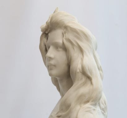Edouard FORTINI (1862-?) Grand buste de jeune...