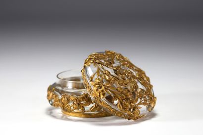 Baccarat - Bonbonnière en cristal, bronze...