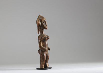 Statuette féminine Bambara, Mali. Bois à...