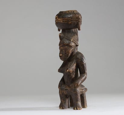 Statuette portant une coupe, Sénoufo, Côte...