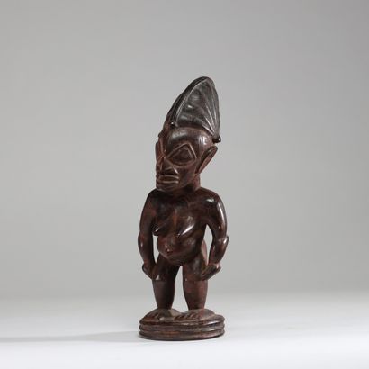 Figure de jumeau Ibeji Yoruba, Nigéria. Sculptée...