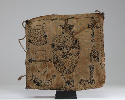 Tissu rituel perlé Yoruba, Nigeria méridional,Début...