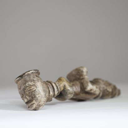 Congo - Yambé - Pipe stéatite sculptée d'un...