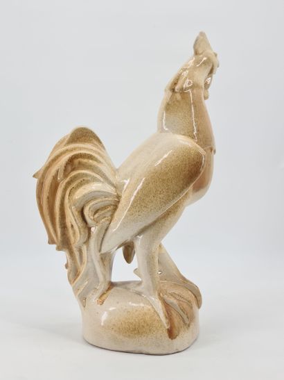 Roger GUERIN (1896-1954). Imposant coq en...