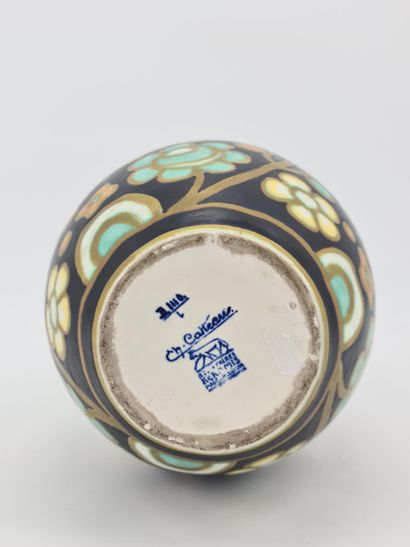 Charles CATTEAU (1880-1966). Vase Boch Keramis...