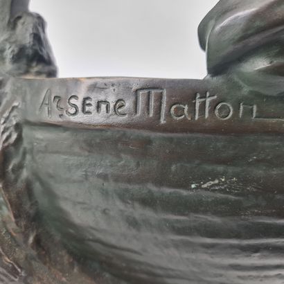 Arsène MATTON (1873- 1953). Le barreur. Imposante...