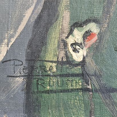 Pierette ROUFFIEN. La dame au collier. Huile...