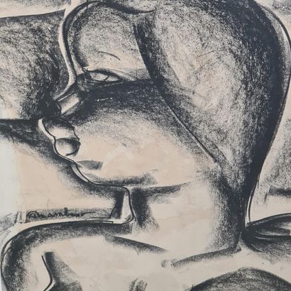 Auguste MAMBOUR (1896-1968). Fusain. Profil...