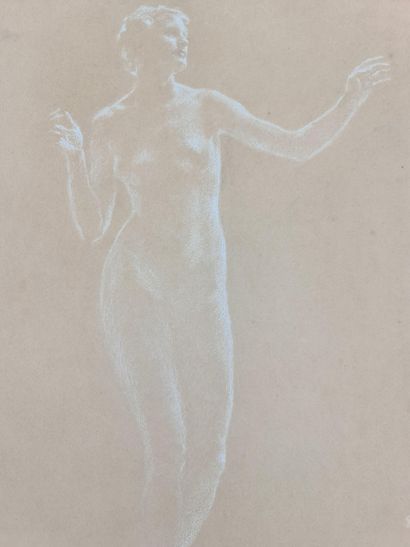 Herman RICHIR (1866-1942). Nu féminin. Esquisse...