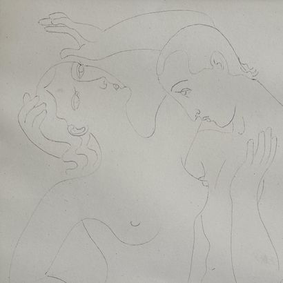 Edgar SCAUFLAIRE (1893-1960). Homme et femme...