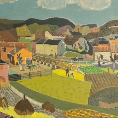 Gustave CAMUS (1914-1984). La ferme rose...