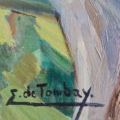 Elleen DE TOMBAY (1918-1998). Scène animée...