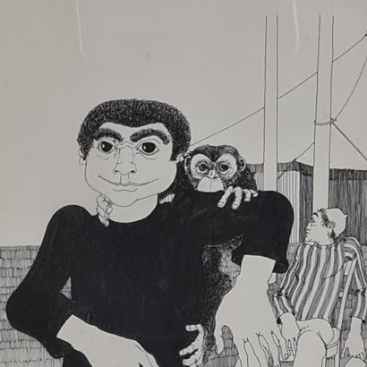 Jean-Pierre FELIX (1938). L’homme au singe....