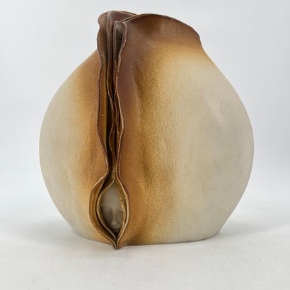 Georges DELIEGE (1944). Vase en grés vernissé...