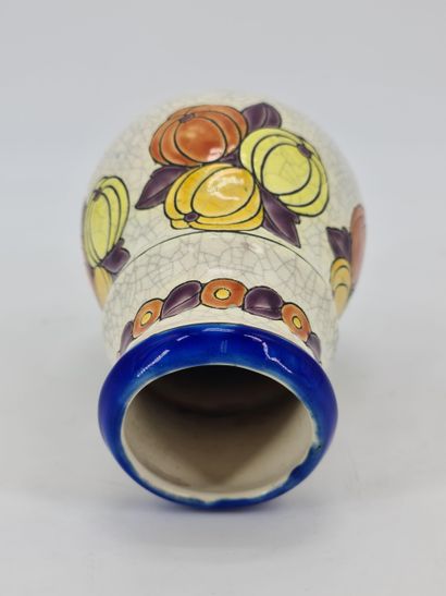 Charles CATTEAU (1880-1966). Vase Boch Keramis...