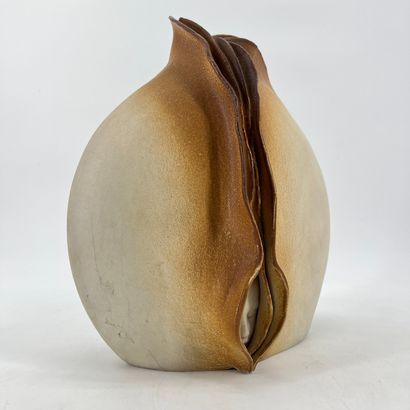 Georges DELIEGE (1944). Vase en grés vernissé...