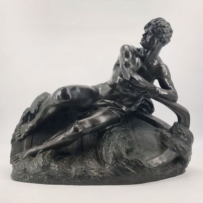 Arsène MATTON (1873- 1953). Le barreur. Imposante...