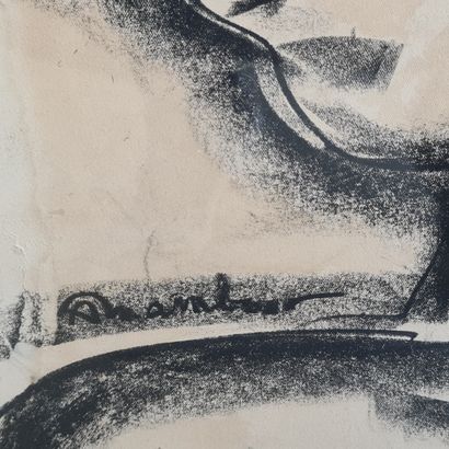 Auguste MAMBOUR (1896-1968). Fusain. Profil...