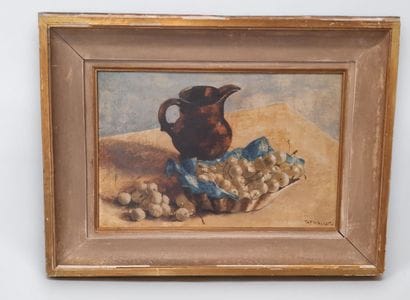 Taf WALLET (1902 -2001). Huile sur panneau....