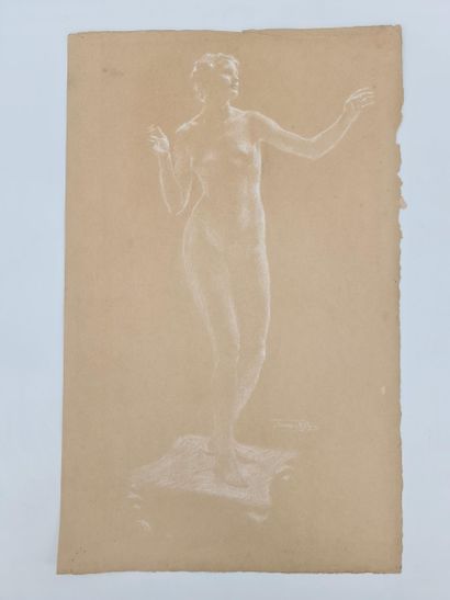 Herman RICHIR (1866-1942). Nu féminin. Esquisse...