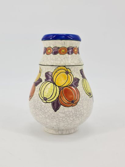 Charles CATTEAU (1880-1966). Vase Boch Keramis...