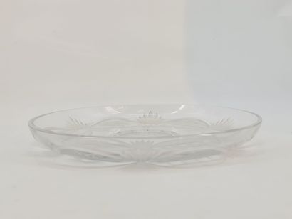 Important plat creux en cristal du Val Saint...