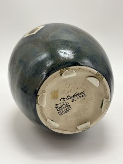 Charles CATTEAU (1880-1966). Vase Boch Keramis...