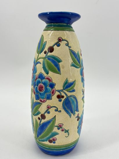 Charles CATTEAU (1880-1966). Vase Boch Keramis...