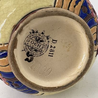 Charles CATTEAU (1880-1966). Vase Boch Keramis...