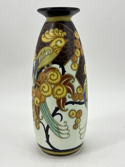 Charles CATTEAU (1880-1966). Vase Boch Keramis...