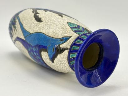 Charles CATTEAU (1880-1966). Vase Boch Keramis...