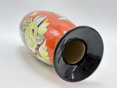 Charles CATTEAU (1880-1966). Vase Boch Keramis...