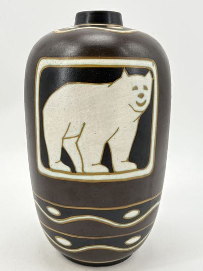 Charles CATTEAU (1880-1966). Vase Boch Keramis...