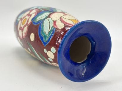 Charles CATTEAU (1880-1966). Vase Boch Keramis...