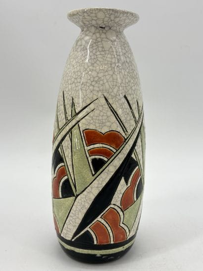 Charles CATTEAU (1880-1966). Vase Boch Keramis...