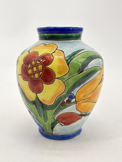 Charles CATTEAU (1880-1966). Vase Boch Keramis...