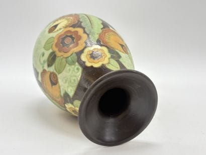 Charles CATTEAU (1880-1966). Vase Boch Keramis...