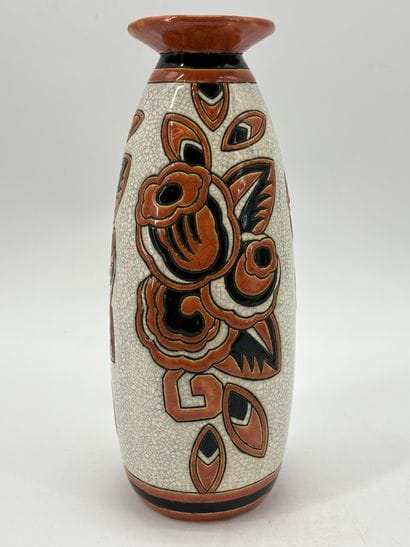 Charles CATTEAU (1880-1966). Vase Boch Keramis...