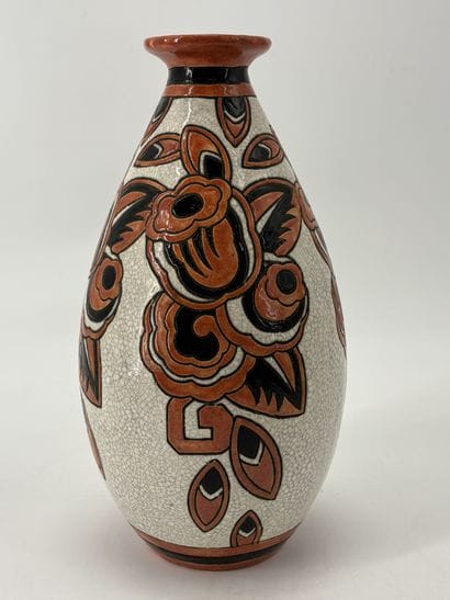 Charles CATTEAU (1880-1966). Vase Boch Keramis...