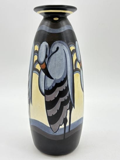Charles CATTEAU (1880-1966). Vase Boch Keramis...