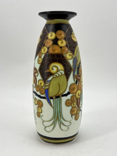 Charles CATTEAU (1880-1966). Vase Boch Keramis...