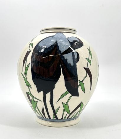 Charles CATTEAU (1880-1966). Rare Vase Boch...