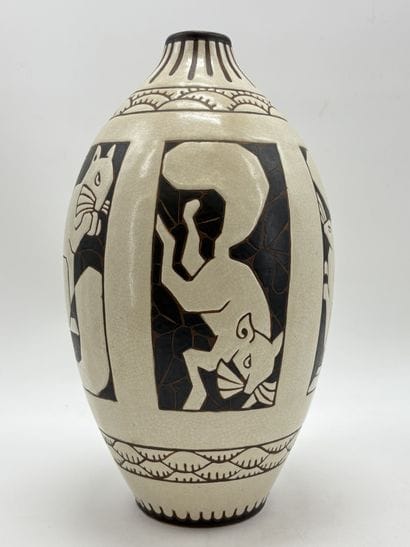 Charles CATTEAU (1880-1966). Important vase...