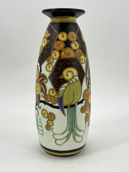 Charles CATTEAU (1880-1966). Vase Boch Keramis...