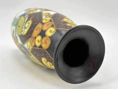 Charles CATTEAU (1880-1966). Vase Boch Keramis...